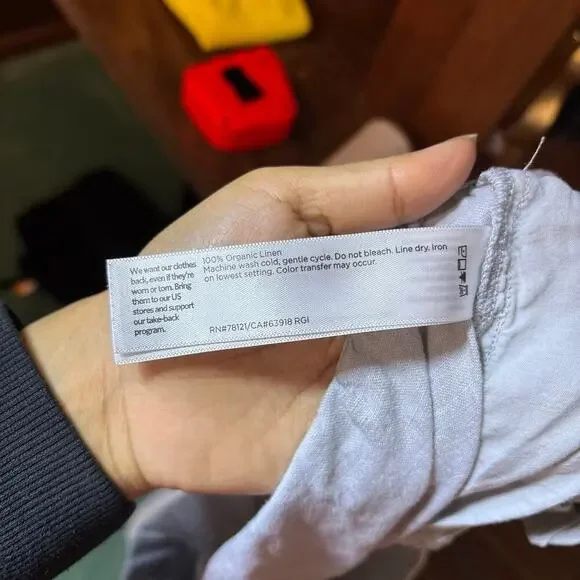 Eileen Fisher Organic Linen Wide Leg Pants Size XL Cropped Pull On Relaxed - Picture 10 of 10